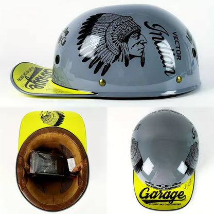 Street Rider Helmet Retro 90s Half Helmet – Vintage Street Rider Style – BikerZoneZ