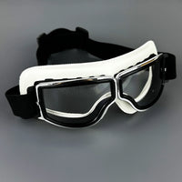 White Leather - Clear Lens