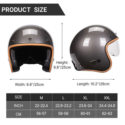 B01 Fashion Design Vintage Motorcycle Helmet