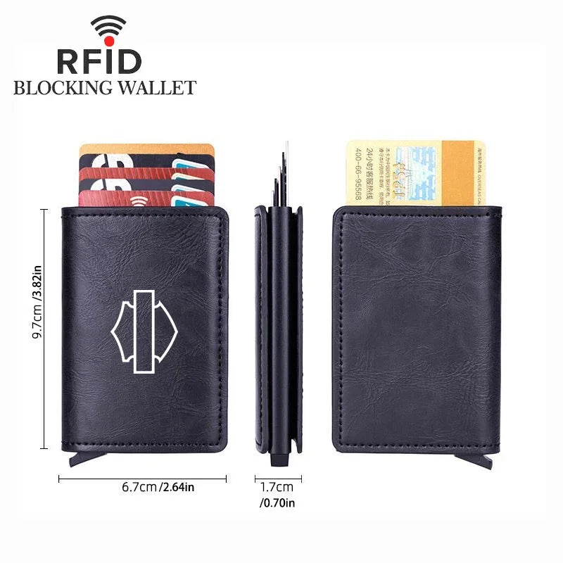 BA03 Leather/Carbon Fiber Card Holder RFID Blocking