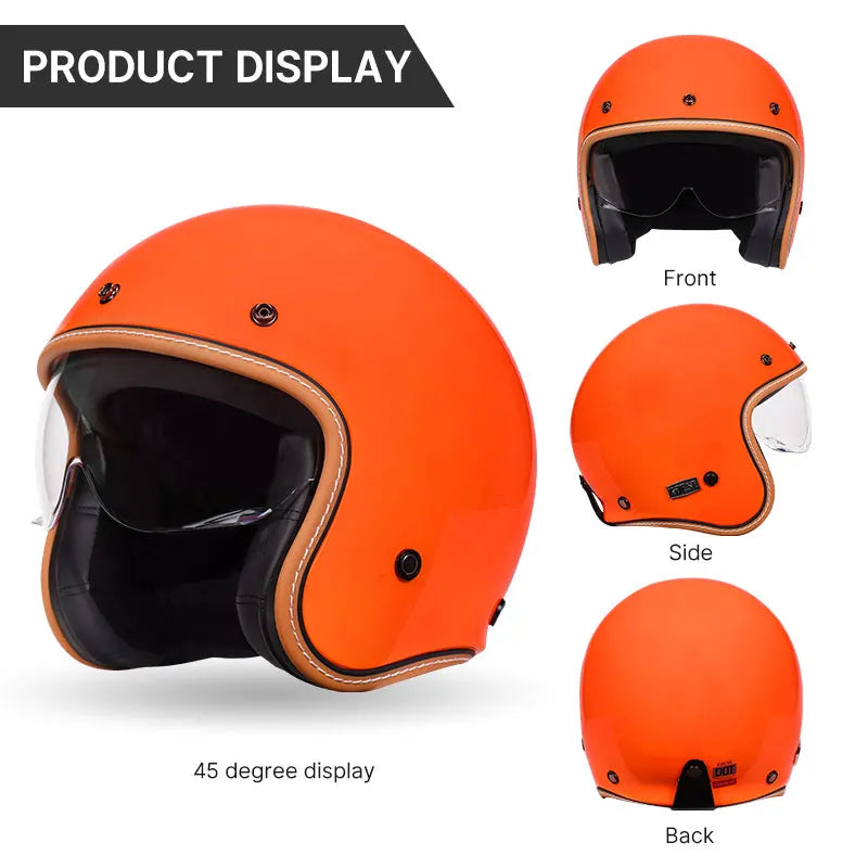 B01 Fashion Design Vintage Motorcycle Helmet