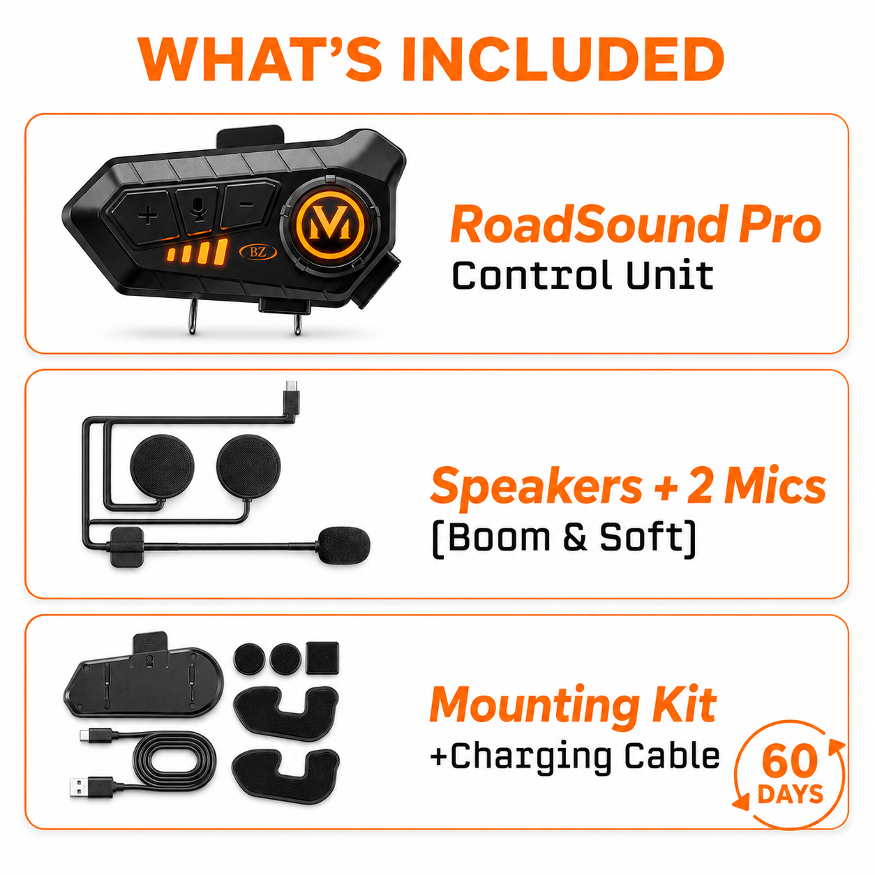 BikerZoneZ RoadSound Pro Helmet Intercom