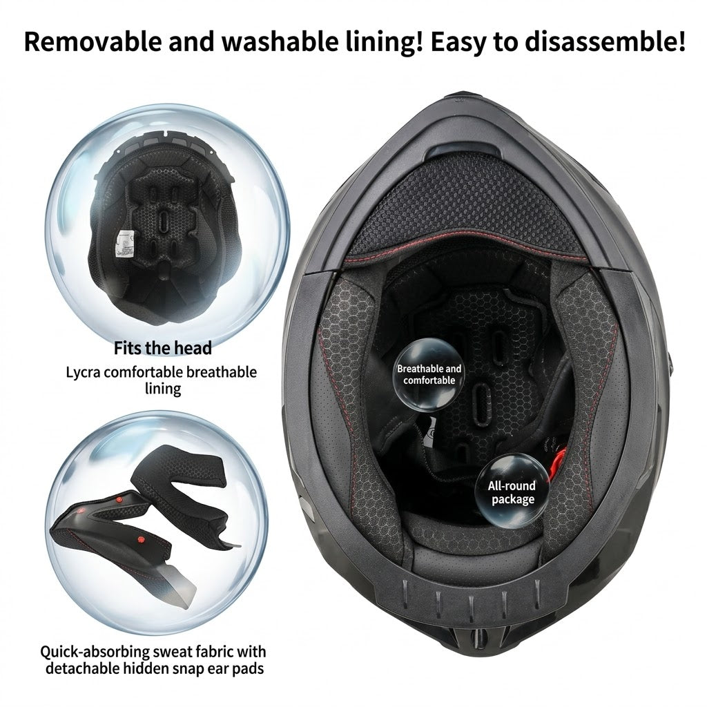Modular Flip Motorcycle Helmet