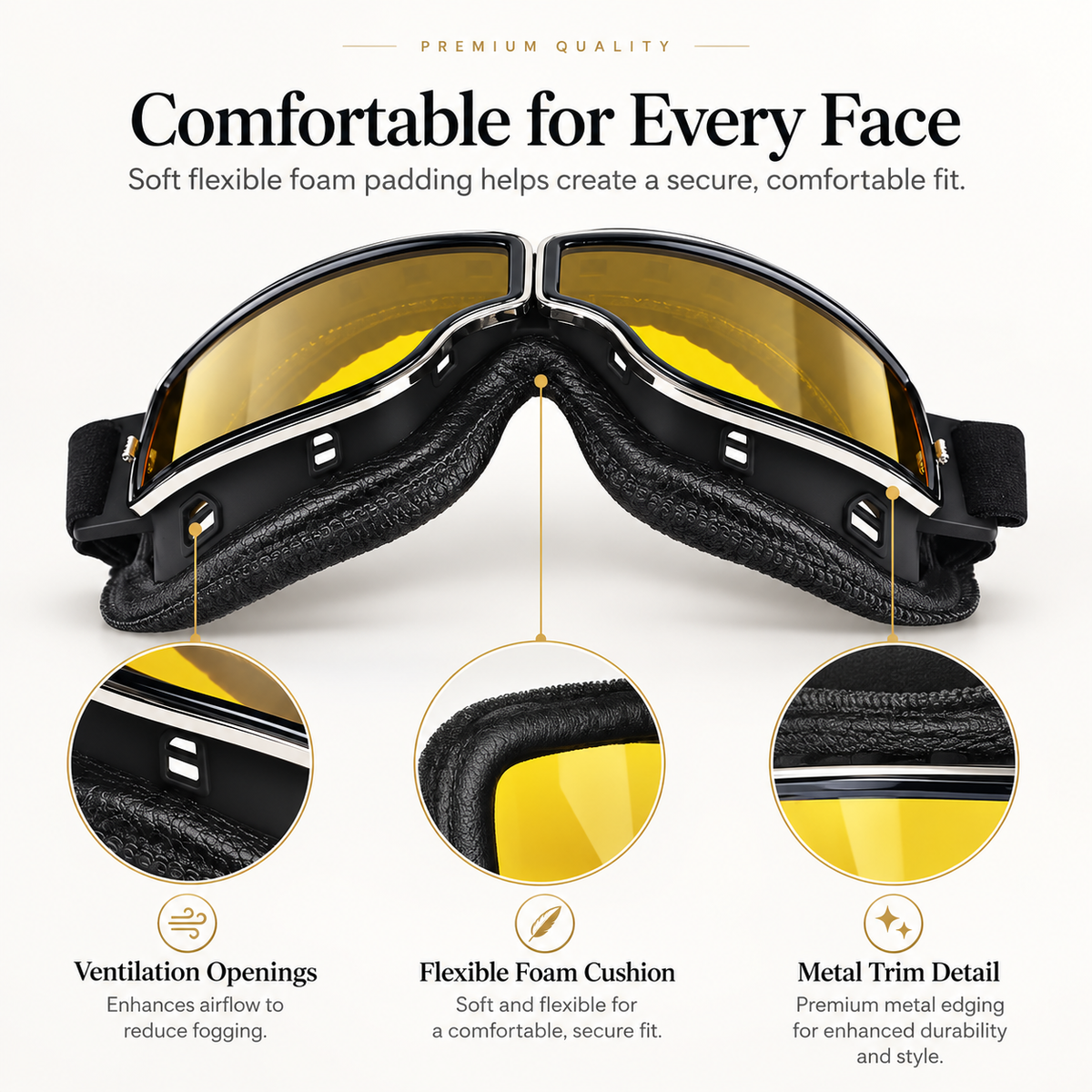Vintage Leather Motorcycle Goggles