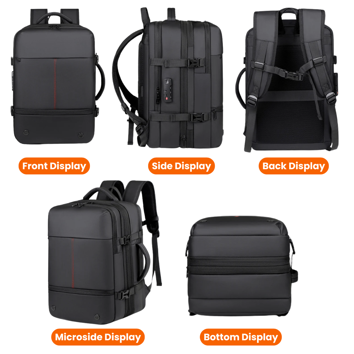BikerZoneZ Vacuum Compression Expandable Travel Backpack