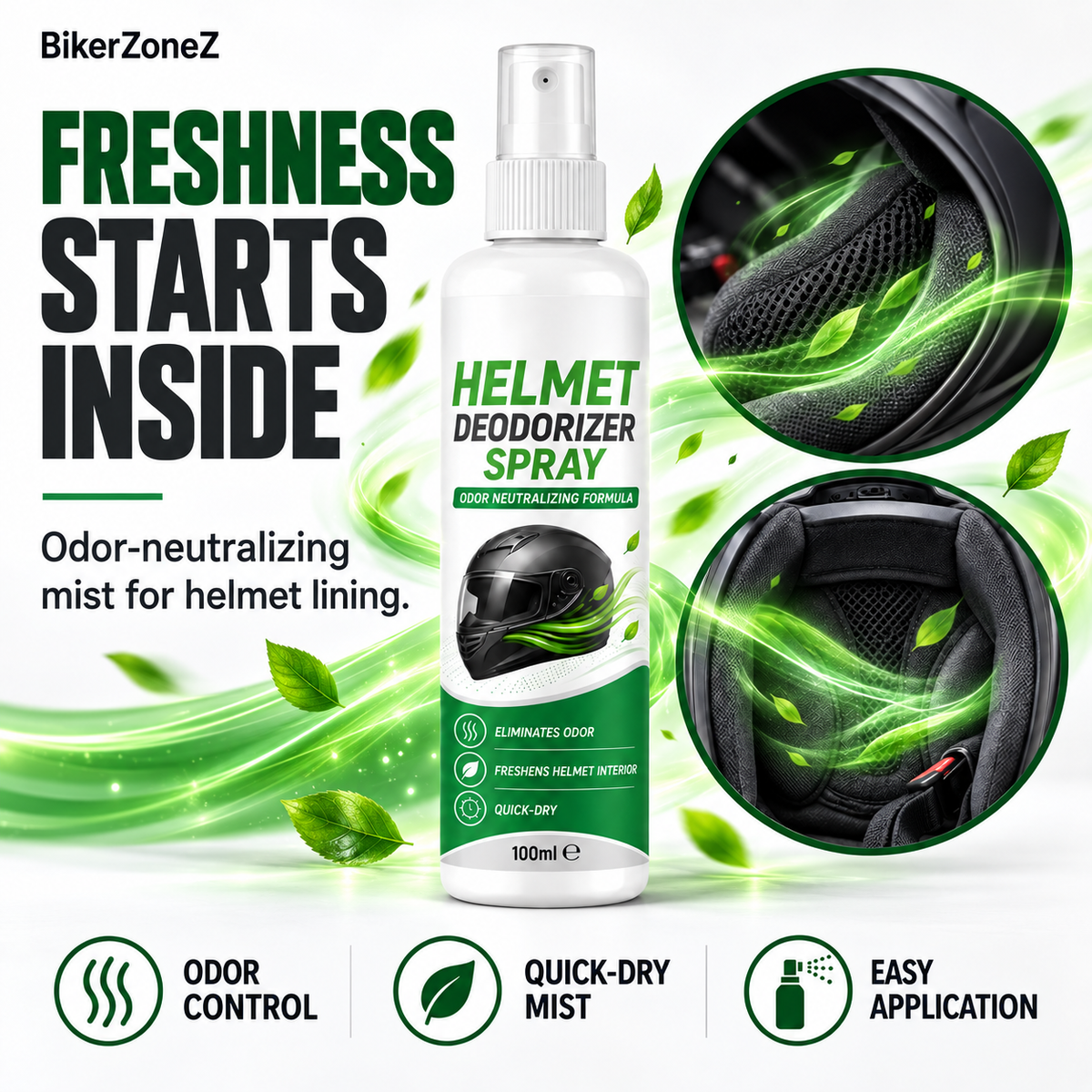 BikerZoneZ RideFresh™ Helmet Deodorizer Spray