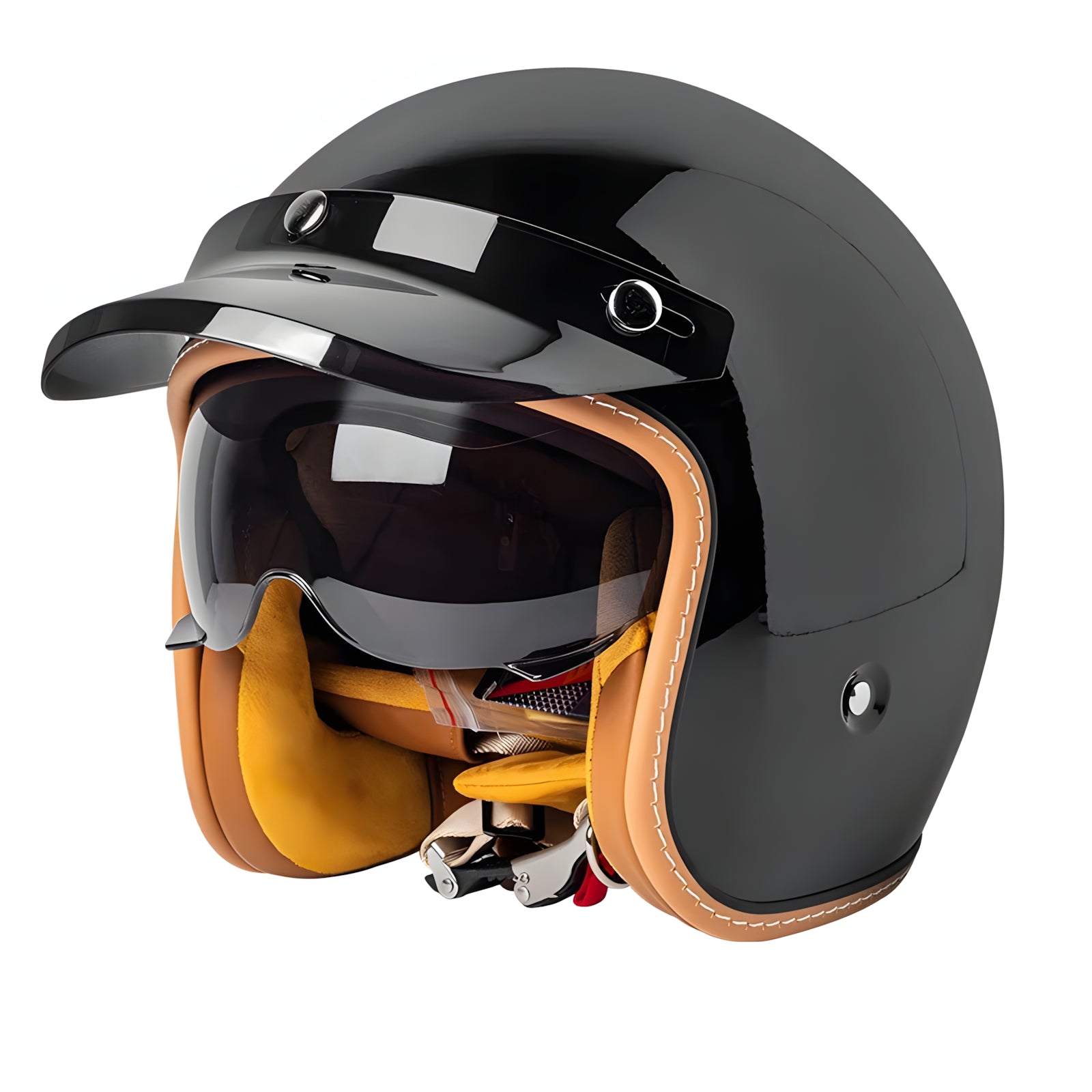 dot open face motorcycle helmets Vintage Open Face Motorcycle Helmet – 3/4 Retro Style for Men | DOT & ECE Approved