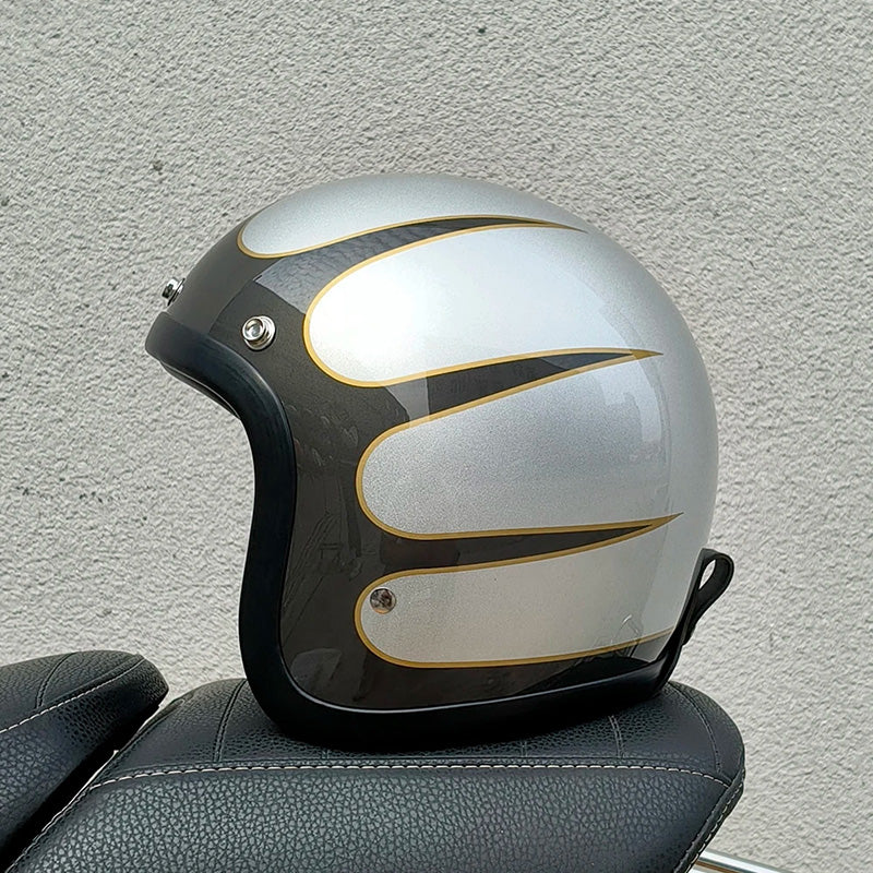 Low Profile Vintage Motorcycle Helmet - DOT and ECE Approved