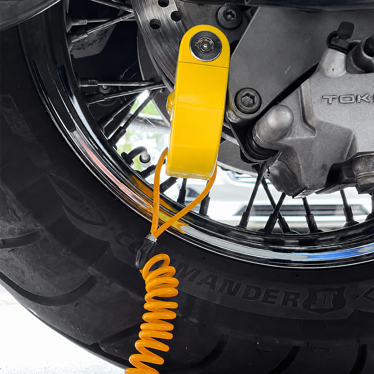 BikerZoneZ Guardian Lock — Rechargeable Alarm Disc Lock