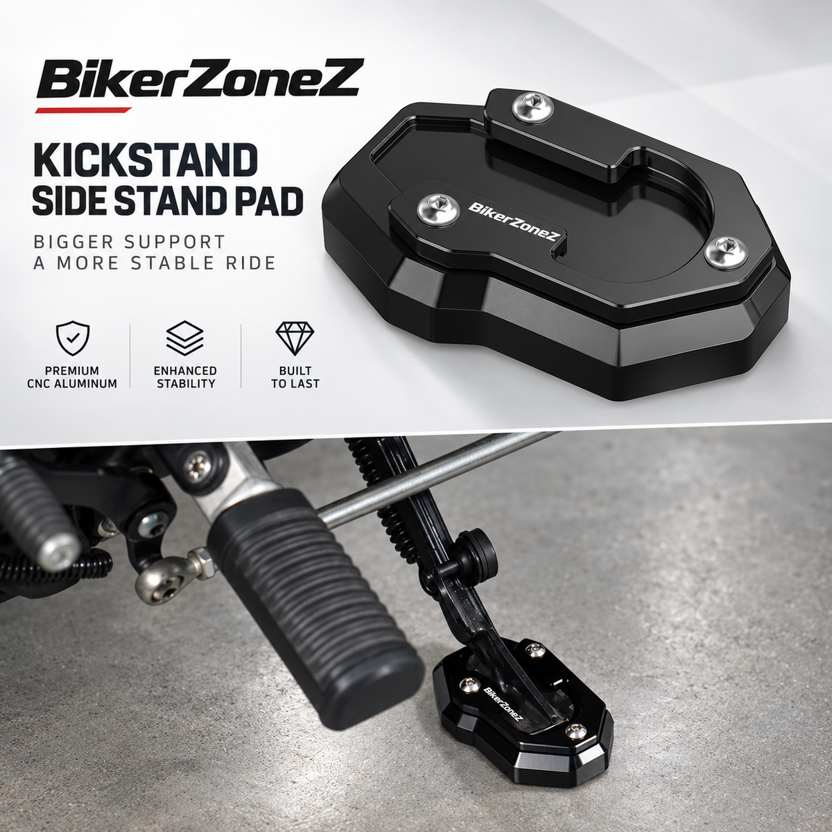 Harley Davison Motorcycle Kickstand Pad