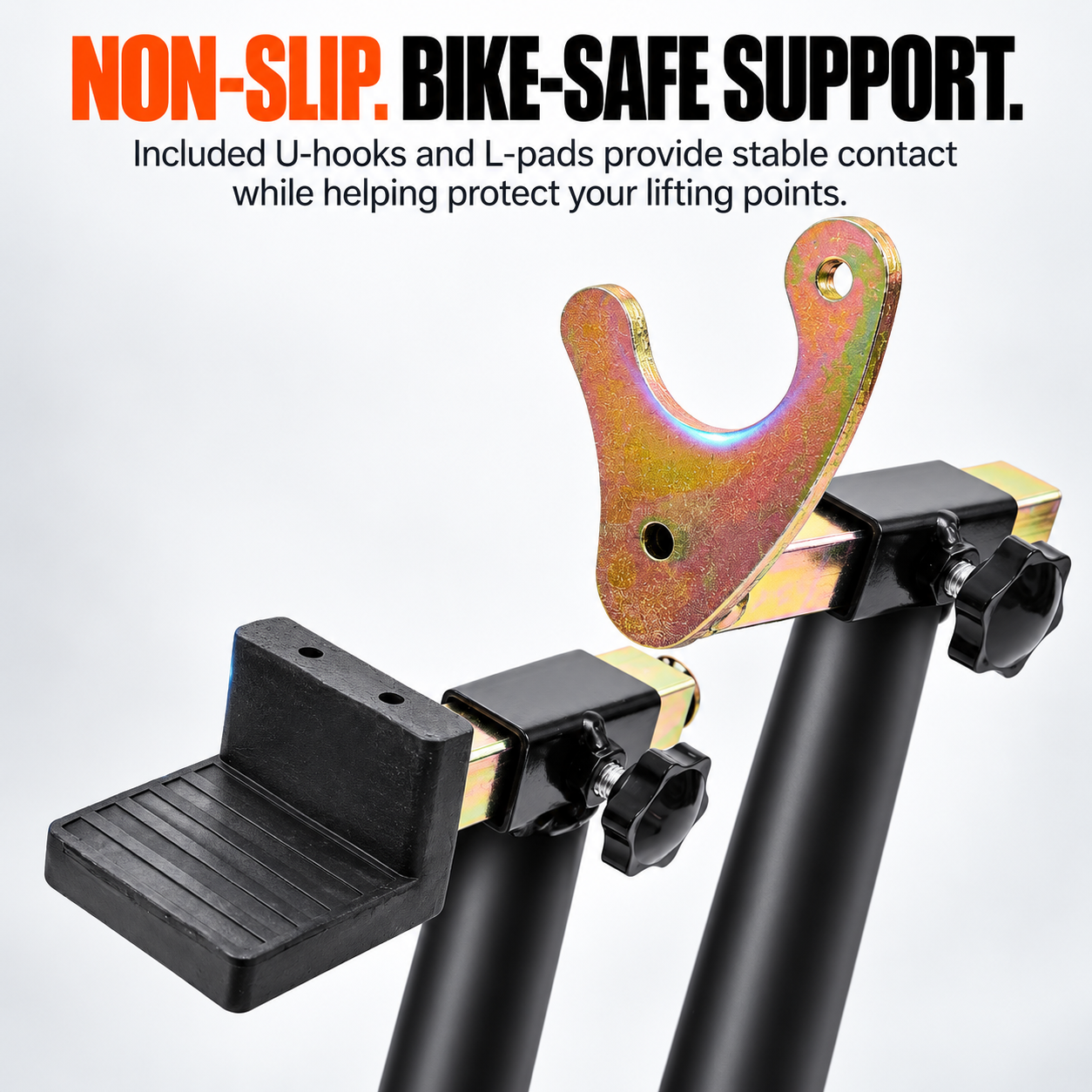 BikerZonez Heavy-Duty Front & Rear Motorcycle Stand Set