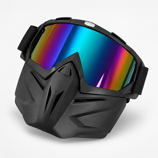 BikerZoneZ 2-in-1 Motorcycle Goggles & Face Mask