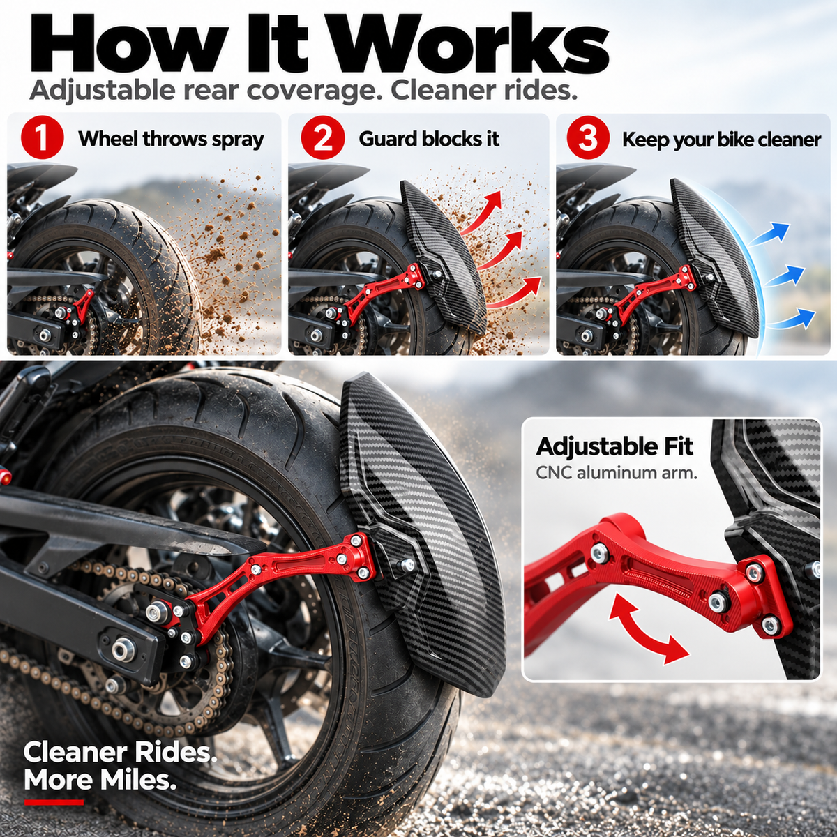 BikerZoneZ Motorcycle Rear Fender