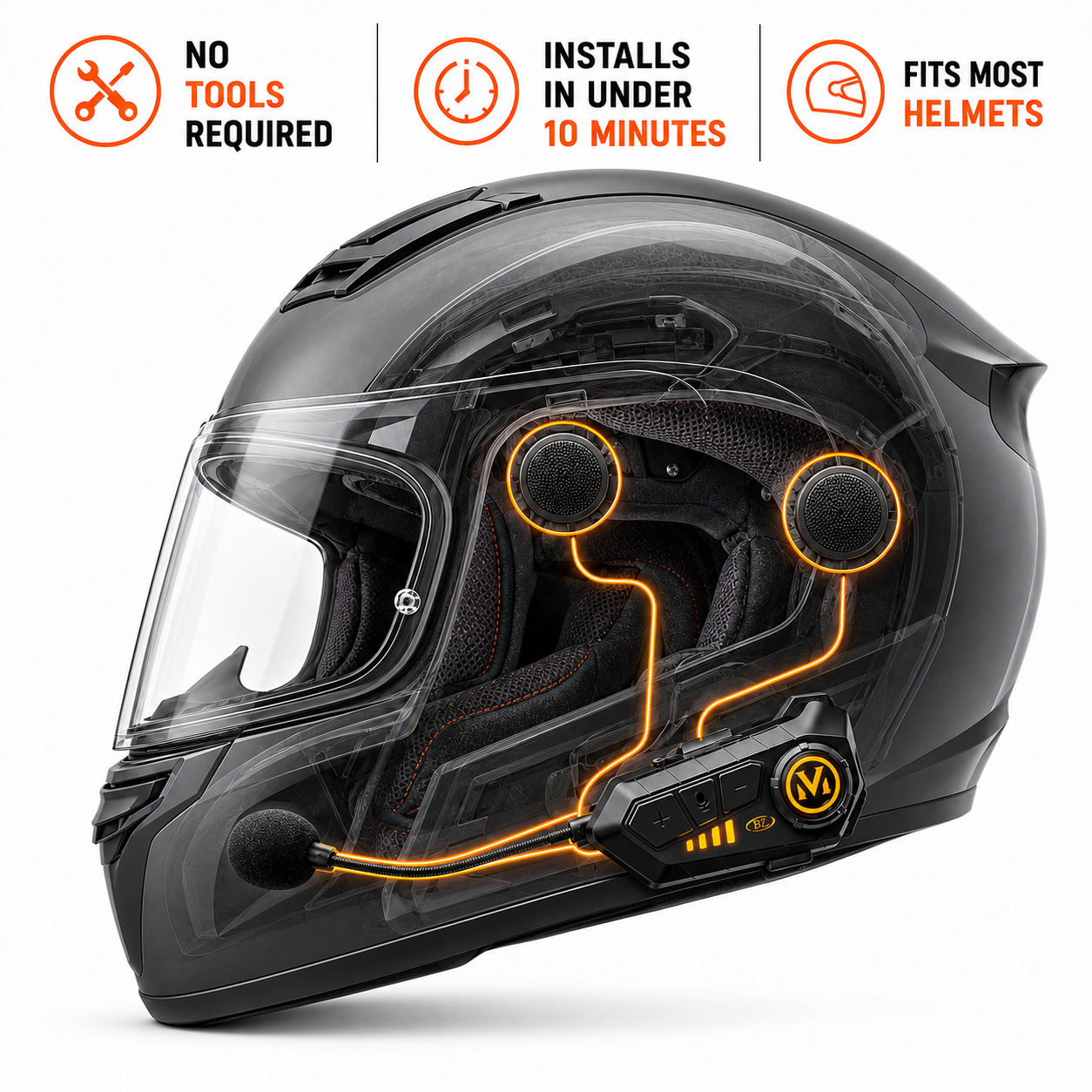 BikerZoneZ RoadSound Pro Helmet Intercom