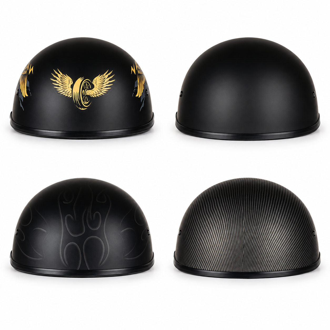 BikerZoneZ™ Street Half Helmet - DOT Approved