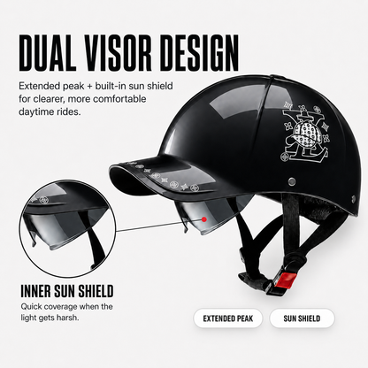 BikerZoneZ RoadCap™ DOT & ECE Half Helmet