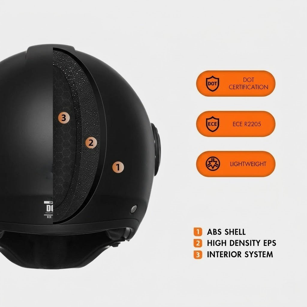 ORZ-918 Retro Full-Face Helmet – DOT & ECE Approved