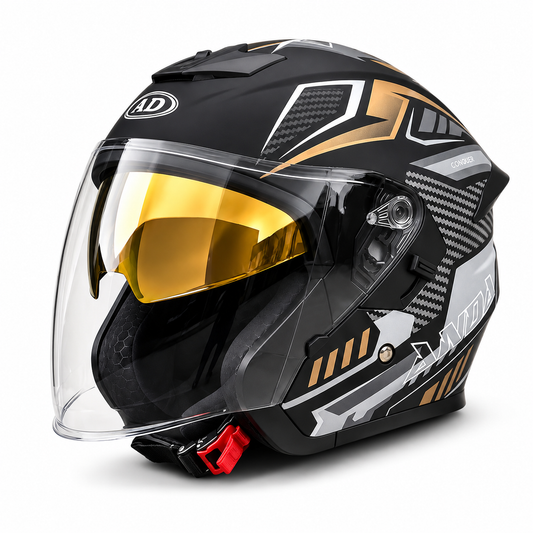 BikerZoneZ Sport Open Face Helmet - DOT Certified