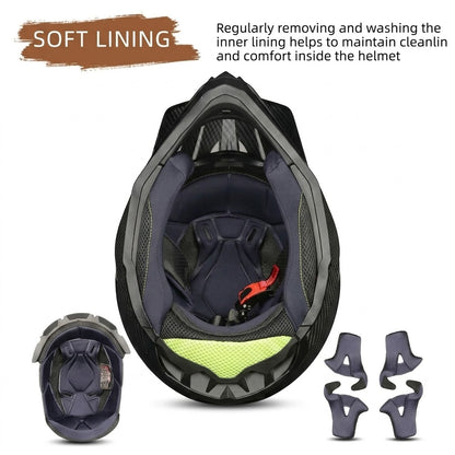 BikerZoneZ SafeRide Pro Off-Road Full Face Helmet - DOT Certification