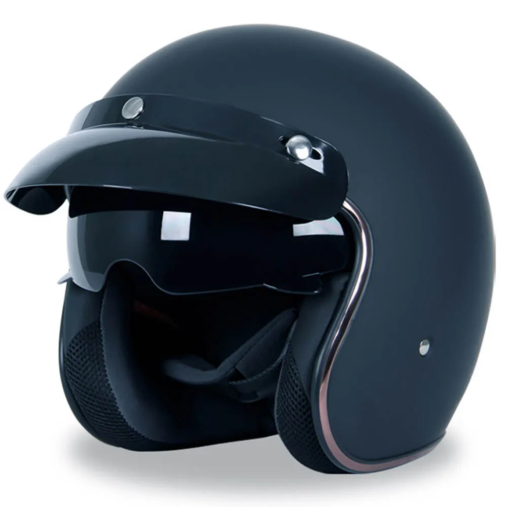 JIEKAI Retro Open-Face Helmet – Old School Rebel Style, DOT/ECE Certified
