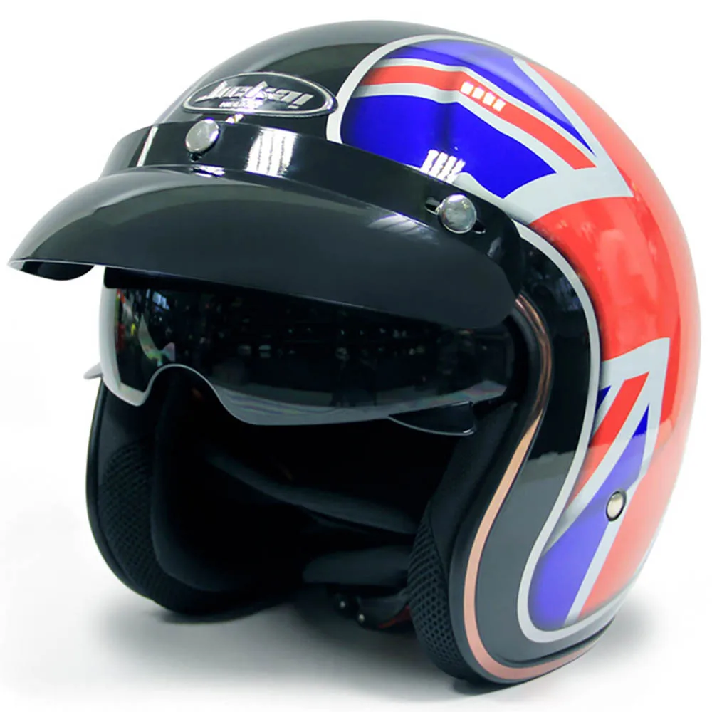 JIEKAI Retro Open-Face Helmet – Old School Rebel Style, DOT/ECE Certified