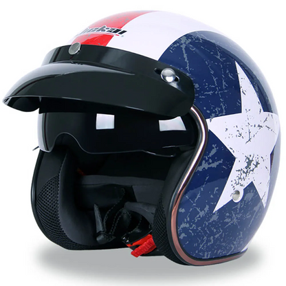 JIEKAI Retro Open-Face Helmet – Old School Rebel Style, DOT/ECE Certified