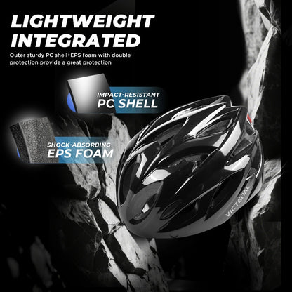 Bike Helmet with LED Taillight and Magnetic Goggles UV400 – Cycling MTB Electric Scooter Helmet for Men & Women