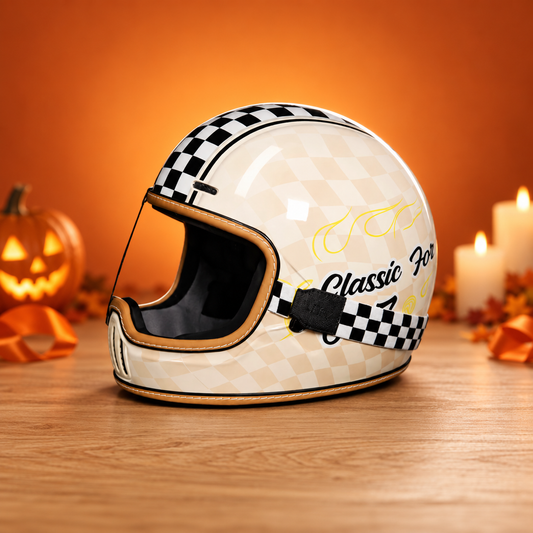 ORZ-729 Retro Full-Face Helmet - DOT & ECE Approved Halloween