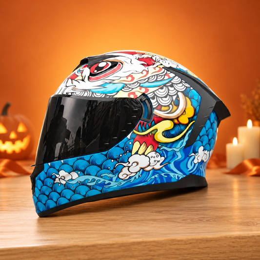 BikerZoneZ Rider Street Dominator Fullface Helmet Halloween