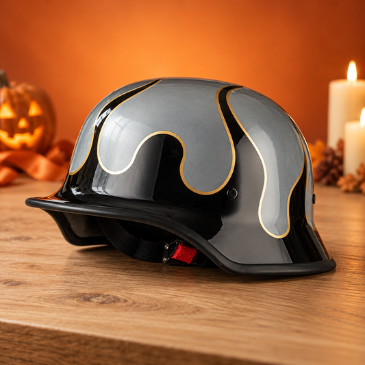 Vintage German Style Half Helmet | DOT Certified Halloween