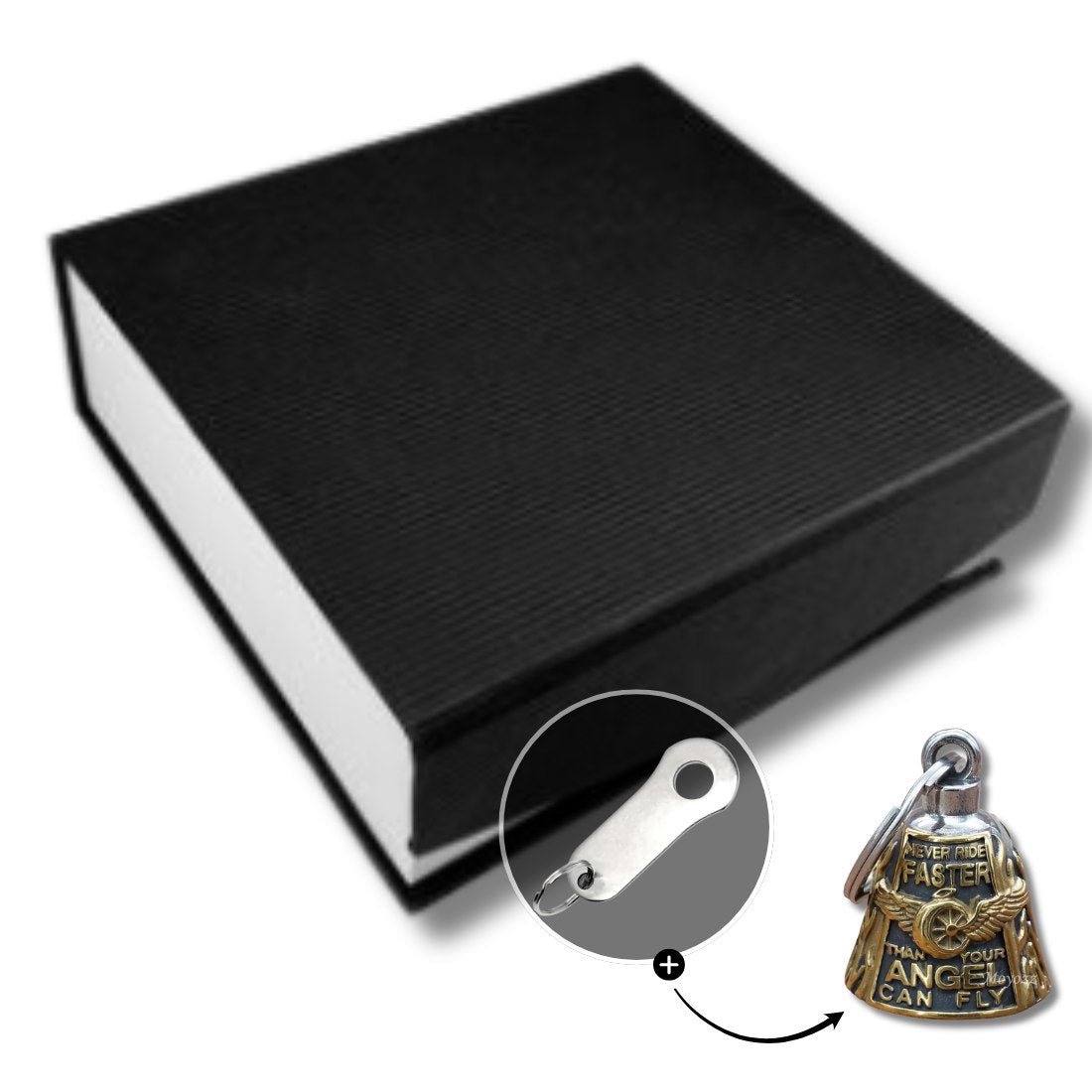 Motorcycle Bell Angel Wing "Never Ride Faster Than Your Angel Can Fly"