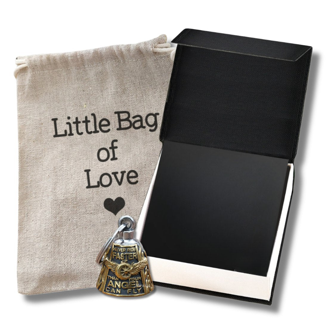 Motorcycle Bell Angel Wing "Never Ride Faster Than Your Angel Can Fly"