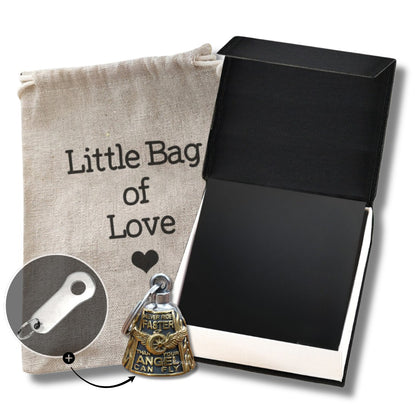 Motorcycle Bell Angel Wing "Never Ride Faster Than Your Angel Can Fly"