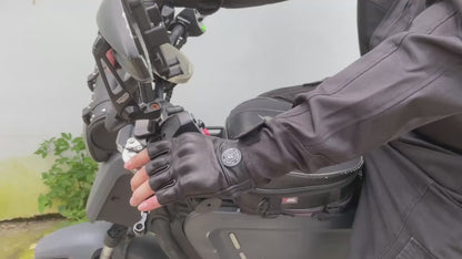 Motorcycle Half Finger Leather Gloves